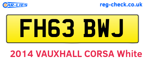 FH63BWJ are the vehicle registration plates.