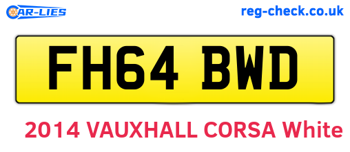 FH64BWD are the vehicle registration plates.