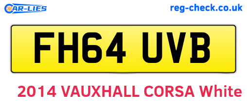 FH64UVB are the vehicle registration plates.