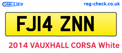 FJ14ZNN are the vehicle registration plates.