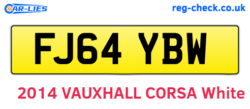 FJ64YBW are the vehicle registration plates.
