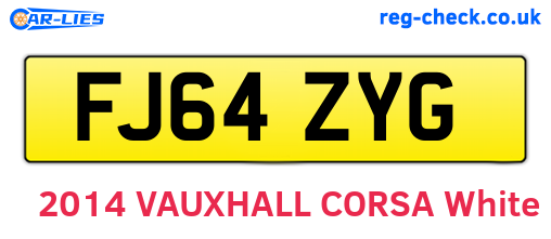 FJ64ZYG are the vehicle registration plates.