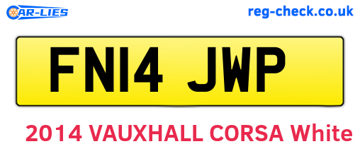 FN14JWP are the vehicle registration plates.