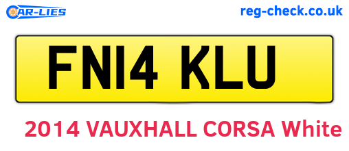 FN14KLU are the vehicle registration plates.