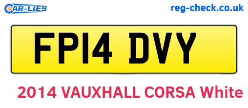 FP14DVY are the vehicle registration plates.