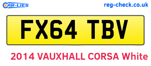 FX64TBV are the vehicle registration plates.