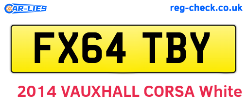 FX64TBY are the vehicle registration plates.
