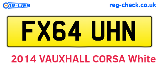 FX64UHN are the vehicle registration plates.