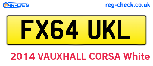 FX64UKL are the vehicle registration plates.