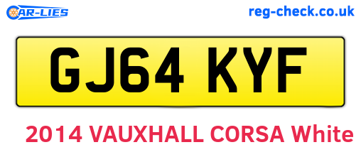 GJ64KYF are the vehicle registration plates.