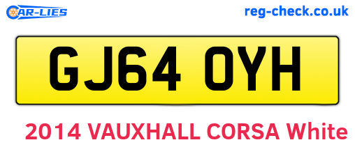 GJ64OYH are the vehicle registration plates.