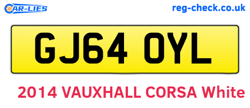 GJ64OYL are the vehicle registration plates.
