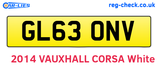 GL63ONV are the vehicle registration plates.