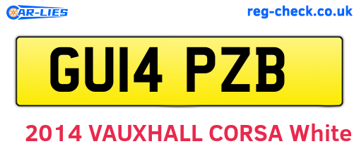 GU14PZB are the vehicle registration plates.