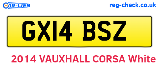 GX14BSZ are the vehicle registration plates.
