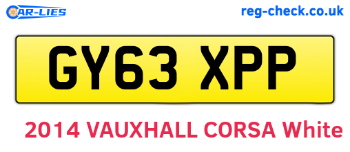 GY63XPP are the vehicle registration plates.
