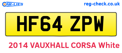HF64ZPW are the vehicle registration plates.