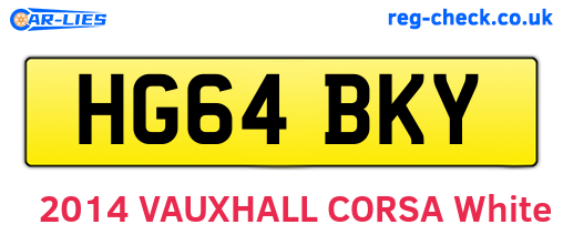 HG64BKY are the vehicle registration plates.