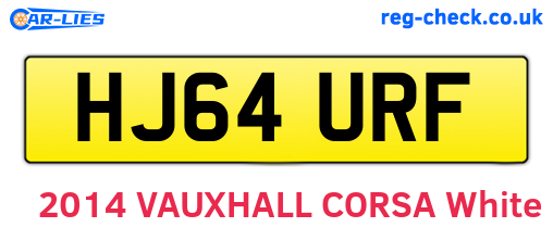 HJ64URF are the vehicle registration plates.