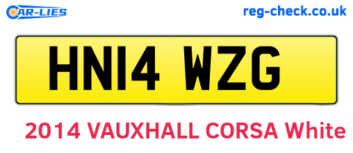 HN14WZG are the vehicle registration plates.