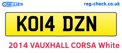 KO14DZN are the vehicle registration plates.
