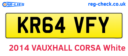 KR64VFY are the vehicle registration plates.