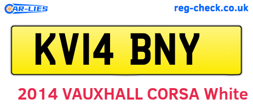 KV14BNY are the vehicle registration plates.