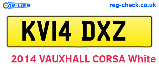 KV14DXZ are the vehicle registration plates.
