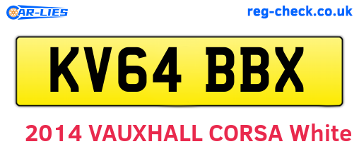 KV64BBX are the vehicle registration plates.