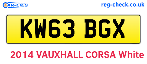 KW63BGX are the vehicle registration plates.