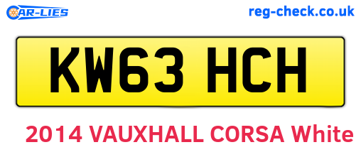 KW63HCH are the vehicle registration plates.