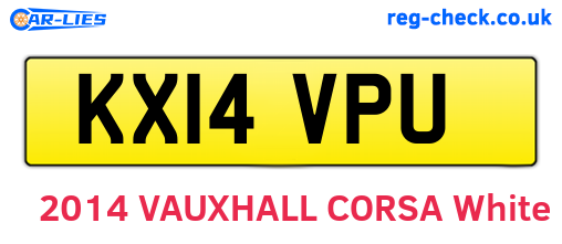 KX14VPU are the vehicle registration plates.