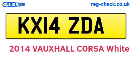 KX14ZDA are the vehicle registration plates.