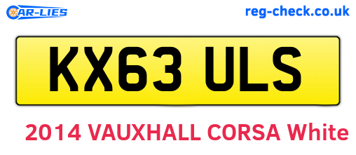 KX63ULS are the vehicle registration plates.