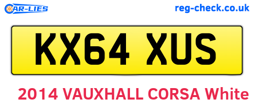 KX64XUS are the vehicle registration plates.
