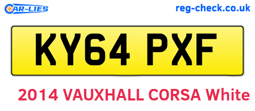 KY64PXF are the vehicle registration plates.