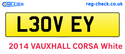 L30VEY are the vehicle registration plates.