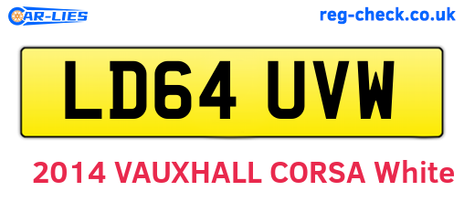 LD64UVW are the vehicle registration plates.