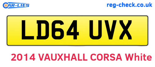 LD64UVX are the vehicle registration plates.