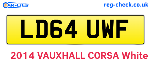 LD64UWF are the vehicle registration plates.