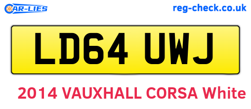 LD64UWJ are the vehicle registration plates.