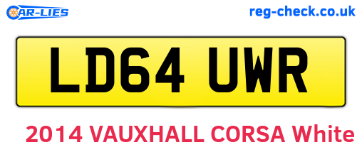 LD64UWR are the vehicle registration plates.