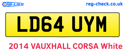 LD64UYM are the vehicle registration plates.