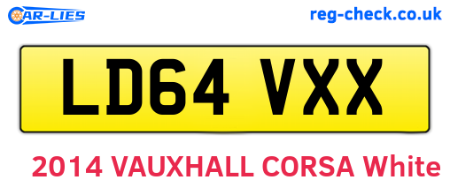 LD64VXX are the vehicle registration plates.