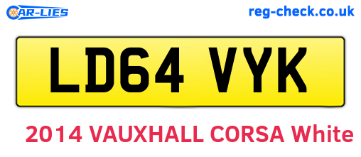LD64VYK are the vehicle registration plates.