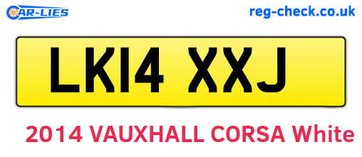 LK14XXJ are the vehicle registration plates.