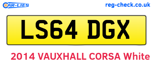 LS64DGX are the vehicle registration plates.
