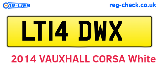 LT14DWX are the vehicle registration plates.