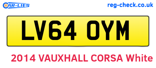 LV64OYM are the vehicle registration plates.