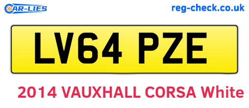 LV64PZE are the vehicle registration plates.